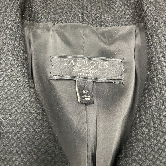 Women's TALBOTS Wool Blend Woven Blazer Black- Size 8P‎ - Picture 7 of 8
